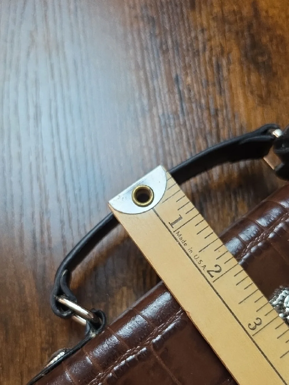 BRIGHTON | Vintage Brown & Black Croc Embossed‎ Western Inspired Leather Satchel